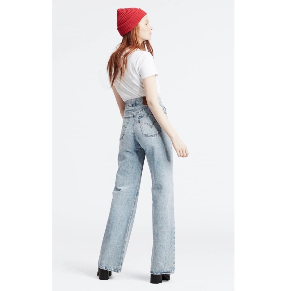 Levi’s Ribcage Wide Leg Jeans Light Blue Cotton